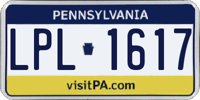 PA license plate LPL1617