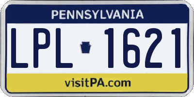 PA license plate LPL1621