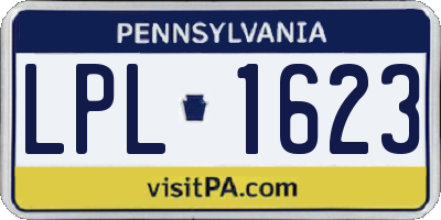 PA license plate LPL1623
