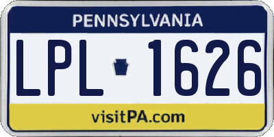 PA license plate LPL1626