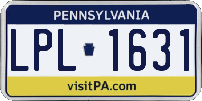 PA license plate LPL1631