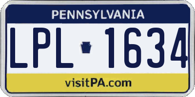 PA license plate LPL1634