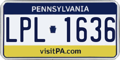 PA license plate LPL1636