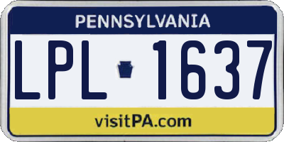 PA license plate LPL1637