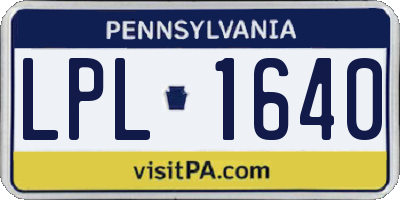 PA license plate LPL1640