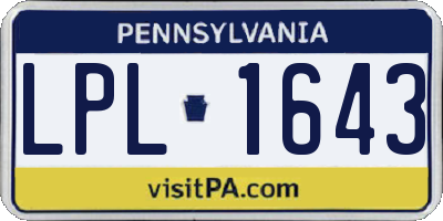 PA license plate LPL1643