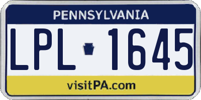 PA license plate LPL1645