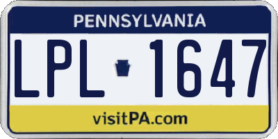 PA license plate LPL1647