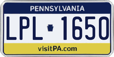 PA license plate LPL1650