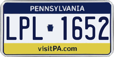 PA license plate LPL1652