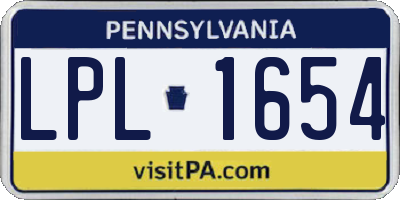 PA license plate LPL1654