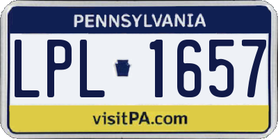PA license plate LPL1657