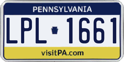 PA license plate LPL1661