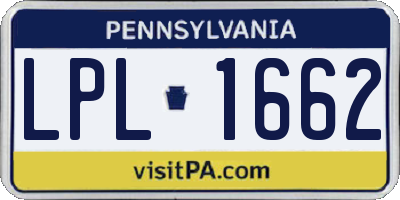PA license plate LPL1662