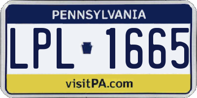 PA license plate LPL1665