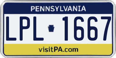 PA license plate LPL1667