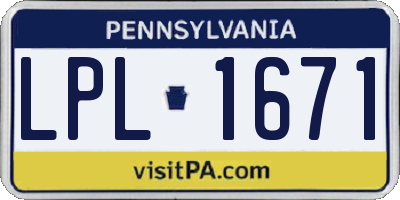 PA license plate LPL1671