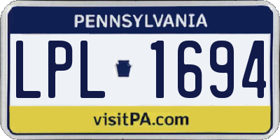 PA license plate LPL1694
