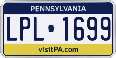 PA license plate LPL1699