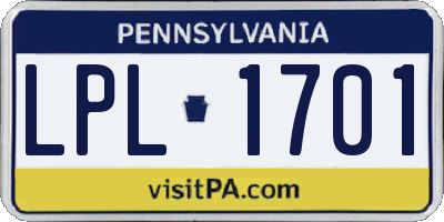 PA license plate LPL1701