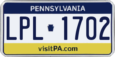 PA license plate LPL1702