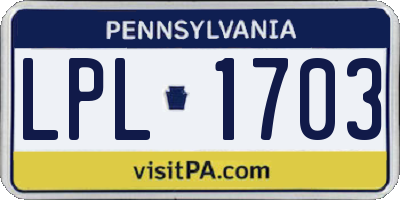 PA license plate LPL1703