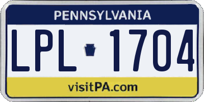 PA license plate LPL1704