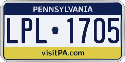PA license plate LPL1705