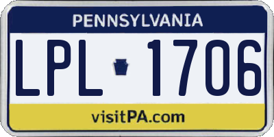 PA license plate LPL1706