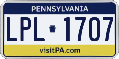 PA license plate LPL1707