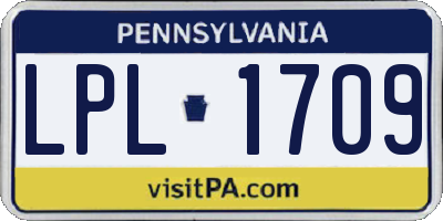 PA license plate LPL1709