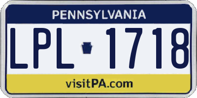 PA license plate LPL1718