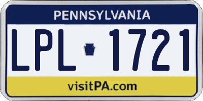 PA license plate LPL1721