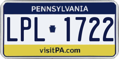 PA license plate LPL1722