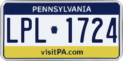 PA license plate LPL1724