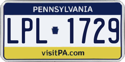 PA license plate LPL1729