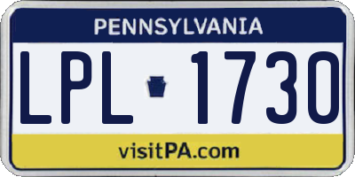 PA license plate LPL1730