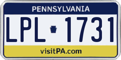 PA license plate LPL1731