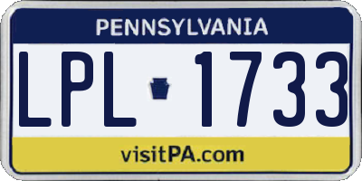 PA license plate LPL1733