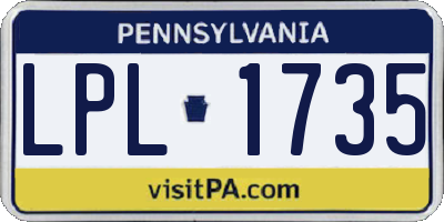 PA license plate LPL1735