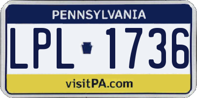 PA license plate LPL1736