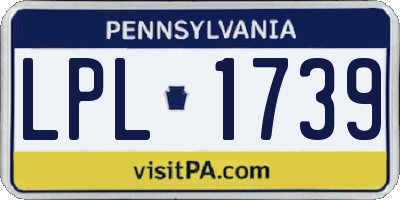 PA license plate LPL1739