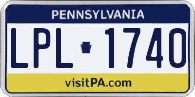 PA license plate LPL1740