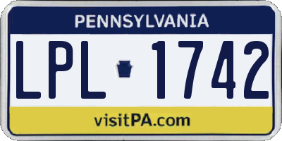 PA license plate LPL1742