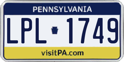 PA license plate LPL1749