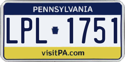 PA license plate LPL1751