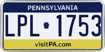 PA license plate LPL1753
