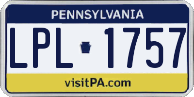 PA license plate LPL1757