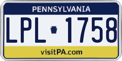 PA license plate LPL1758