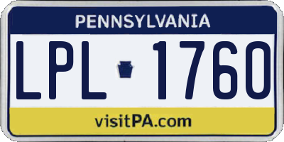 PA license plate LPL1760